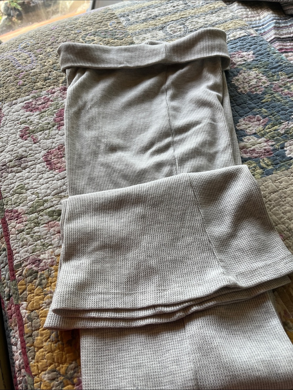 Women’s M Oversized Waffle Knit Star Cropped Hoodie Gray Boho